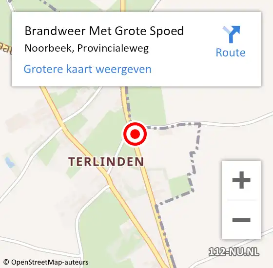 Locatie op kaart van de 112 melding: Brandweer Met Grote Spoed Naar Noorbeek, Provincialeweg op 8 november 2017 00:50