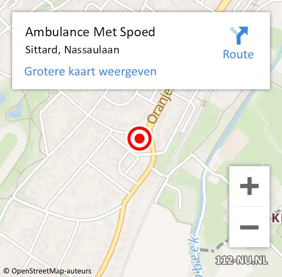 Locatie op kaart van de 112 melding: Ambulance Met Spoed Naar Sittard, Nassaulaan op 8 november 2017 04:40