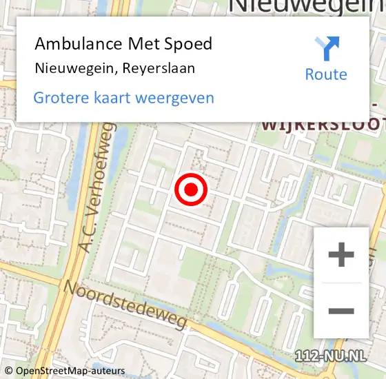 Locatie op kaart van de 112 melding: Ambulance Met Spoed Naar Nieuwegein, Reyerslaan op 8 november 2017 04:59