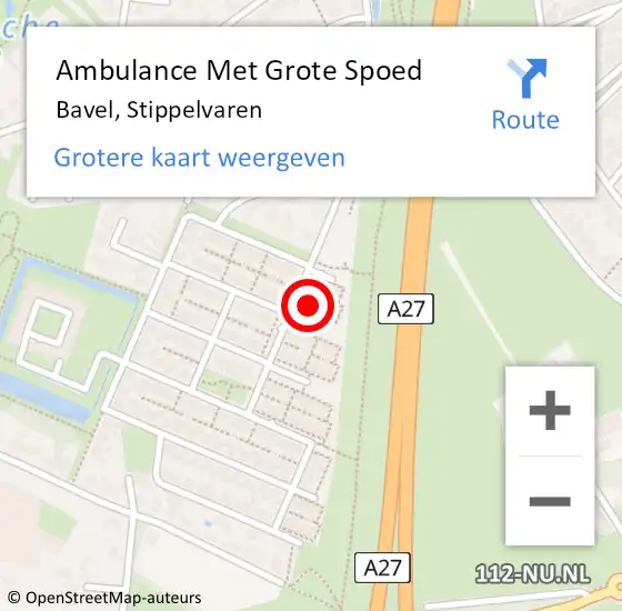 Locatie op kaart van de 112 melding: Ambulance Met Grote Spoed Naar Bavel, Stippelvaren op 8 november 2017 08:07