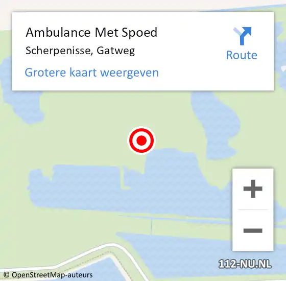 Locatie op kaart van de 112 melding: Ambulance Met Spoed Naar Scherpenisse, Gatweg op 8 november 2017 08:46