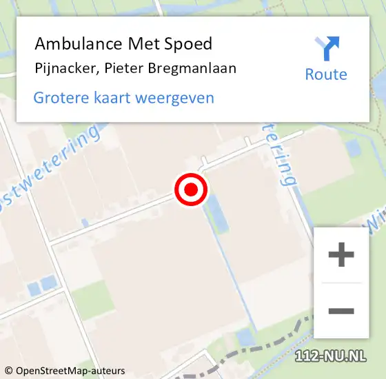 Locatie op kaart van de 112 melding: Ambulance Met Spoed Naar Pijnacker, Pieter Bregmanlaan op 8 november 2017 09:23