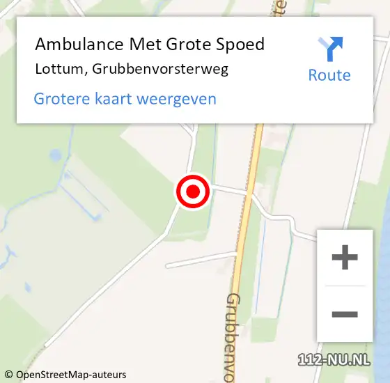 Locatie op kaart van de 112 melding: Ambulance Met Grote Spoed Naar Lottum, Grubbenvorsterweg op 8 november 2017 09:31