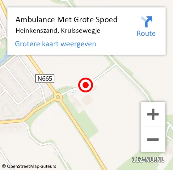 Locatie op kaart van de 112 melding: Ambulance Met Grote Spoed Naar Heinkenszand, Kruissewegje op 21 september 2013 16:12