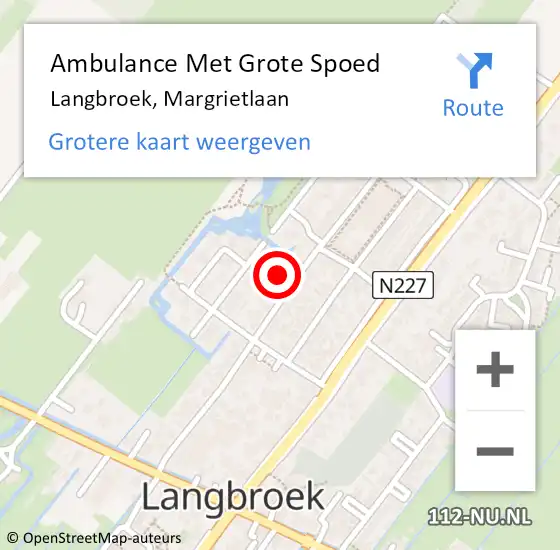 Locatie op kaart van de 112 melding: Ambulance Met Grote Spoed Naar Langbroek, Margrietlaan op 8 november 2017 10:23