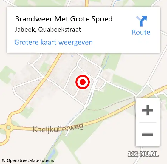 Locatie op kaart van de 112 melding: Brandweer Met Grote Spoed Naar Jabeek, Quabeekstraat op 8 november 2017 10:57