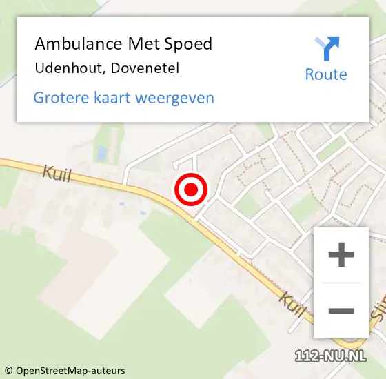 Locatie op kaart van de 112 melding: Ambulance Met Spoed Naar Udenhout, Dovenetel op 8 november 2017 11:18