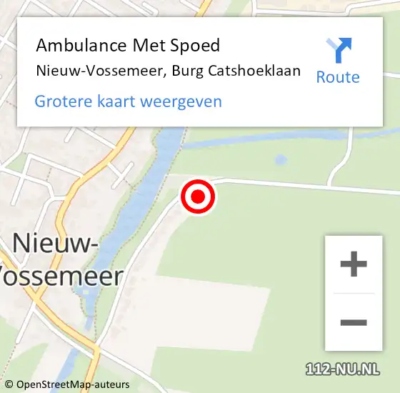 Locatie op kaart van de 112 melding: Ambulance Met Spoed Naar Nieuw-Vossemeer, Burg Catshoeklaan op 8 november 2017 11:51