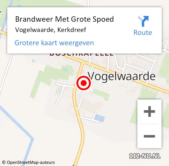 Locatie op kaart van de 112 melding: Brandweer Met Grote Spoed Naar Vogelwaarde, Kerkdreef op 8 november 2017 12:13