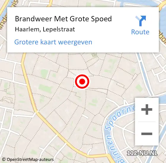 Locatie op kaart van de 112 melding: Brandweer Met Grote Spoed Naar Haarlem, Lepelstraat op 8 november 2017 12:23