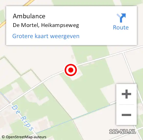 Locatie op kaart van de 112 melding: Ambulance De Mortel, Heikampseweg op 8 november 2017 12:24