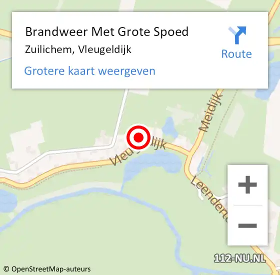 Locatie op kaart van de 112 melding: Brandweer Met Grote Spoed Naar Zuilichem, Vleugeldijk op 6 februari 2014 13:04