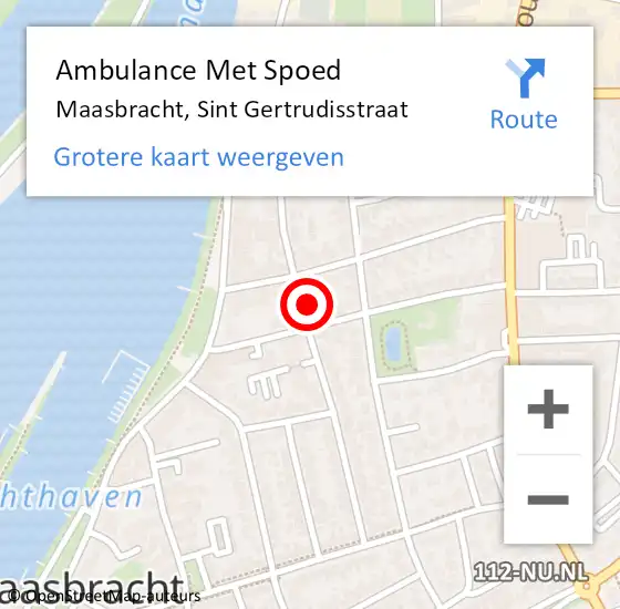 Locatie op kaart van de 112 melding: Ambulance Met Spoed Naar Maasbracht, Sint Gertrudisstraat op 8 november 2017 15:23