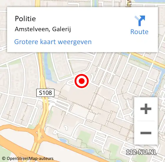 Locatie op kaart van de 112 melding: Politie Amstelveen, Galerij op 8 november 2017 15:54