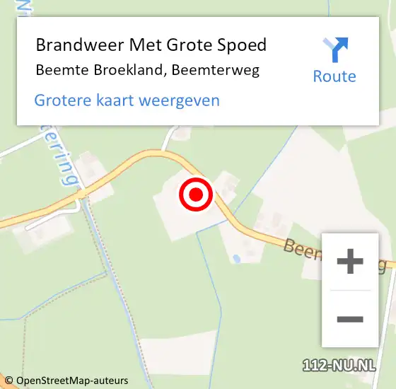 Locatie op kaart van de 112 melding: Brandweer Met Grote Spoed Naar Beemte Broekland, Beemterweg op 8 november 2017 17:16