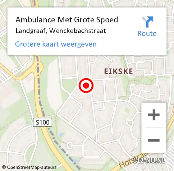 Locatie op kaart van de 112 melding: Ambulance Met Grote Spoed Naar Landgraaf, Wenckebachstraat op 6 februari 2014 13:17