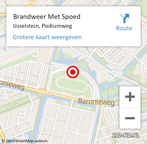 Locatie op kaart van de 112 melding: Brandweer Met Spoed Naar IJsselstein, Podiumweg op 8 november 2017 18:35