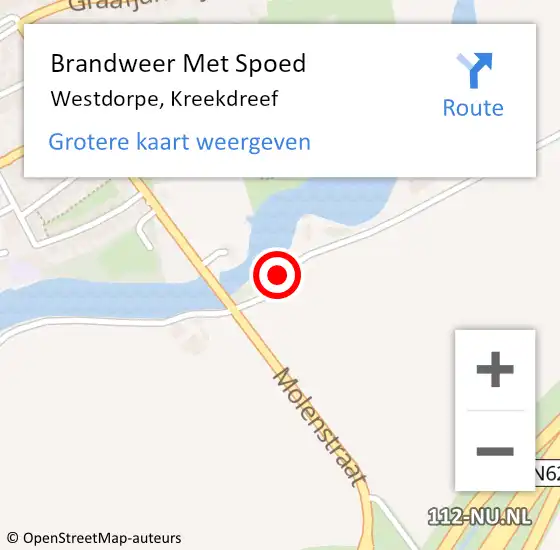 Locatie op kaart van de 112 melding: Brandweer Met Spoed Naar Westdorpe, Kreekdreef op 8 november 2017 20:31