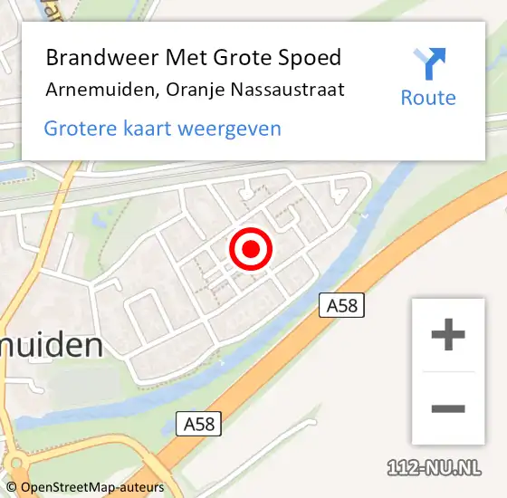 Locatie op kaart van de 112 melding: Brandweer Met Grote Spoed Naar Arnemuiden, Oranje Nassaustraat op 8 november 2017 21:15
