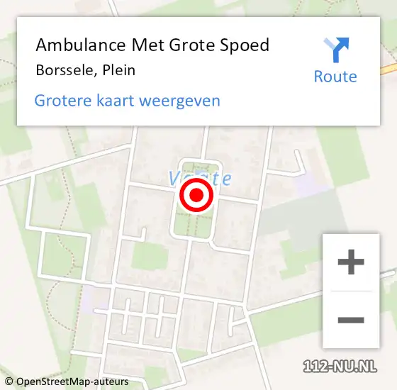 Locatie op kaart van de 112 melding: Ambulance Met Grote Spoed Naar Borssele, Plein op 9 november 2017 05:55