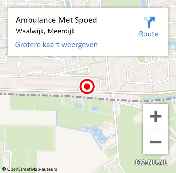 Locatie op kaart van de 112 melding: Ambulance Met Spoed Naar Waalwijk, Meerdijk op 9 november 2017 07:53