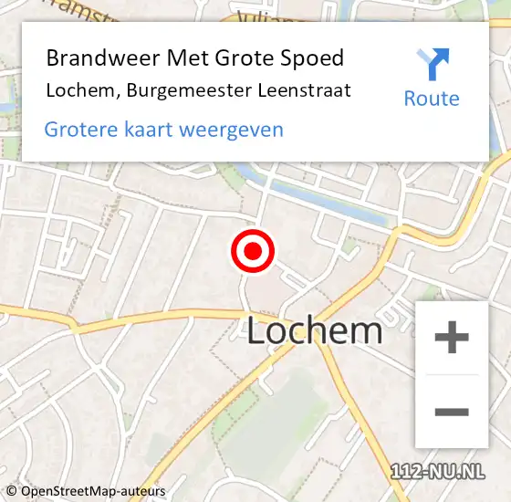 Locatie op kaart van de 112 melding: Brandweer Met Grote Spoed Naar Lochem, Burgemeester Leenstraat op 9 november 2017 08:53