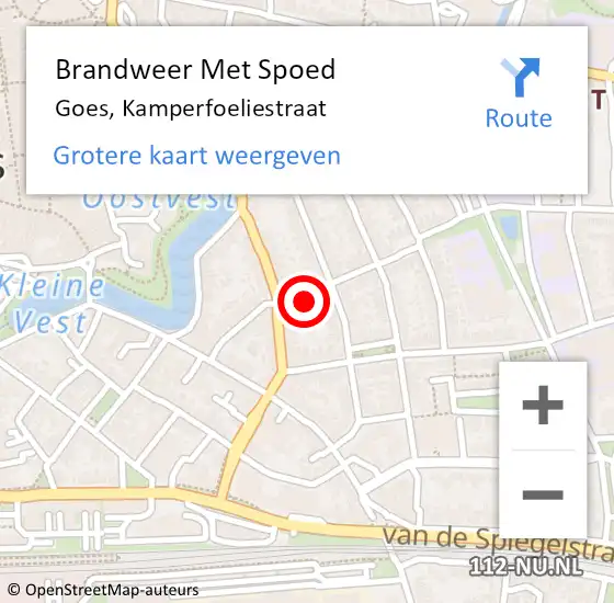 Locatie op kaart van de 112 melding: Brandweer Met Spoed Naar Goes, Kamperfoeliestraat op 9 november 2017 08:58