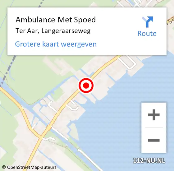 Locatie op kaart van de 112 melding: Ambulance Met Spoed Naar Ter Aar, Langeraarseweg op 6 februari 2014 14:01