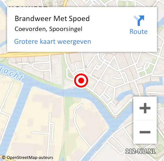 Locatie op kaart van de 112 melding: Brandweer Met Spoed Naar Coevorden, Spoorsingel op 9 november 2017 11:28