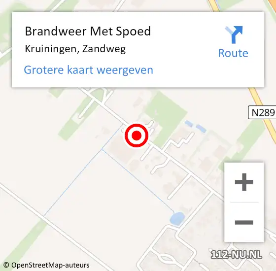 Locatie op kaart van de 112 melding: Brandweer Met Spoed Naar Kruiningen, Zandweg op 9 november 2017 12:33