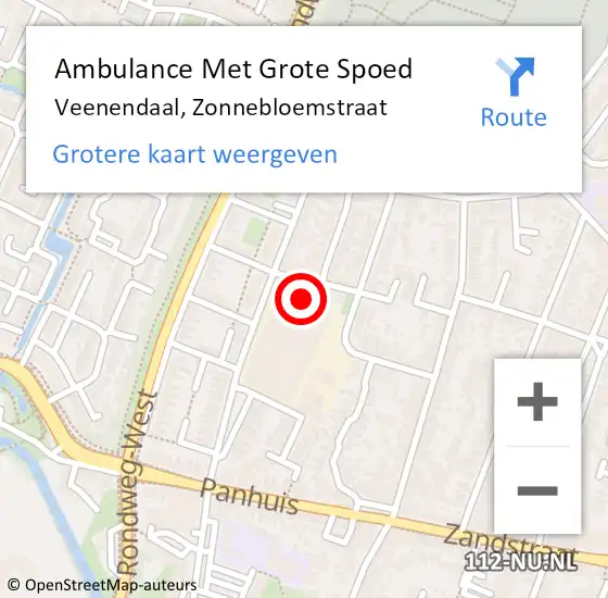 Locatie op kaart van de 112 melding: Ambulance Met Grote Spoed Naar Veenendaal, Zonnebloemstraat op 9 november 2017 13:42