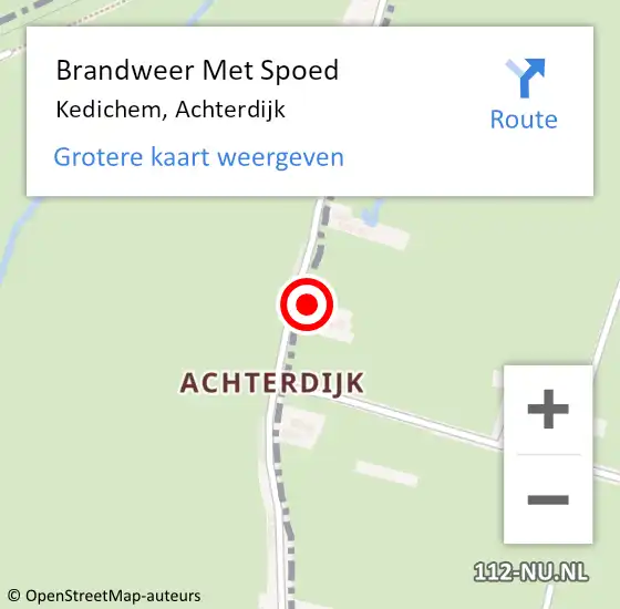Locatie op kaart van de 112 melding: Brandweer Met Spoed Naar Kedichem, Achterdijk op 9 november 2017 15:06