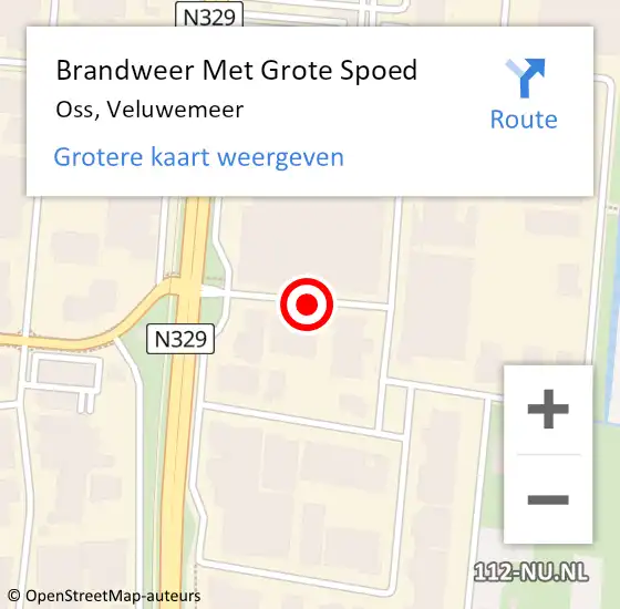 Locatie op kaart van de 112 melding: Brandweer Met Grote Spoed Naar Oss, Veluwemeer op 9 november 2017 16:05