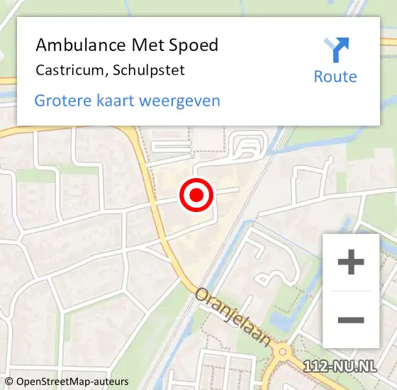 Locatie op kaart van de 112 melding: Ambulance Met Spoed Naar Castricum, Schulpstet op 9 november 2017 16:22