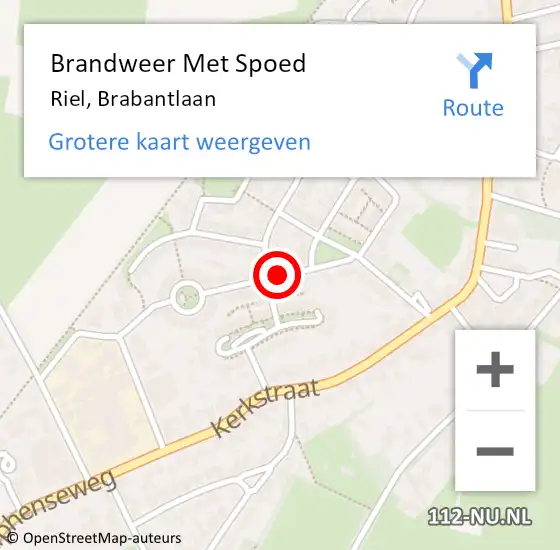 Locatie op kaart van de 112 melding: Brandweer Met Spoed Naar Riel, Brabantlaan op 9 november 2017 19:41