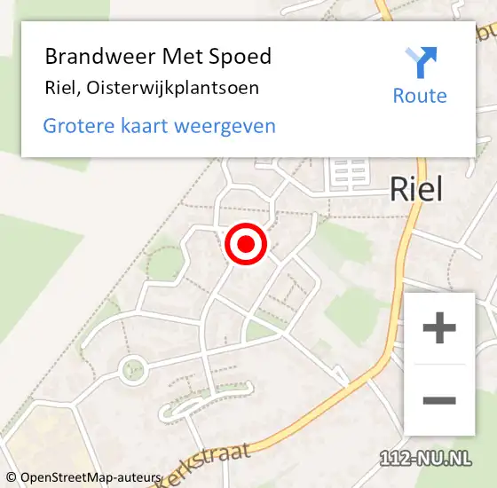 Locatie op kaart van de 112 melding: Brandweer Met Spoed Naar Riel, Oisterwijkplantsoen op 9 november 2017 19:42