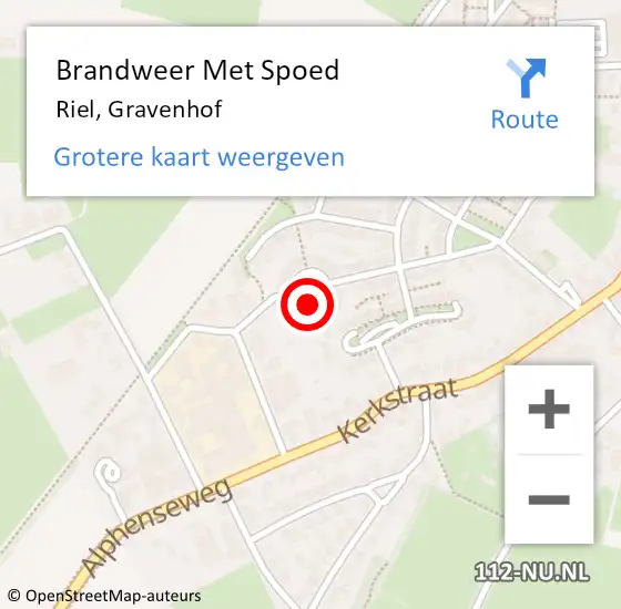 Locatie op kaart van de 112 melding: Brandweer Met Spoed Naar Riel, Gravenhof op 9 november 2017 19:42