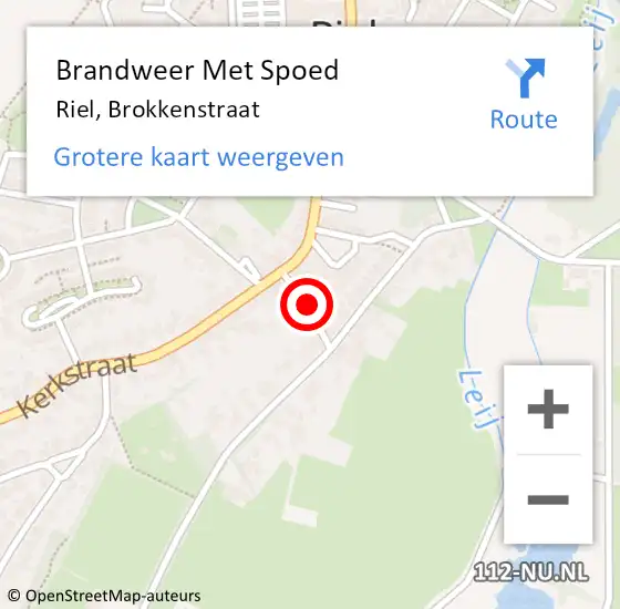 Locatie op kaart van de 112 melding: Brandweer Met Spoed Naar Riel, Brokkenstraat op 9 november 2017 19:43