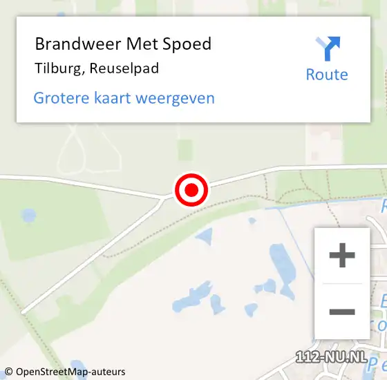 Locatie op kaart van de 112 melding: Brandweer Met Spoed Naar Tilburg, Reuselpad op 9 november 2017 19:43