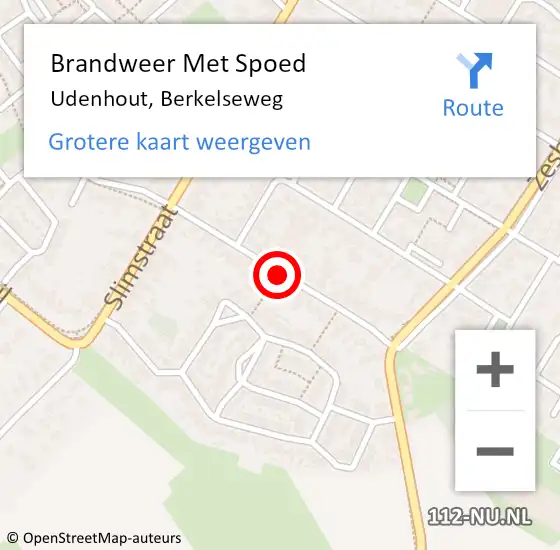 Locatie op kaart van de 112 melding: Brandweer Met Spoed Naar Udenhout, Berkelseweg op 9 november 2017 19:44