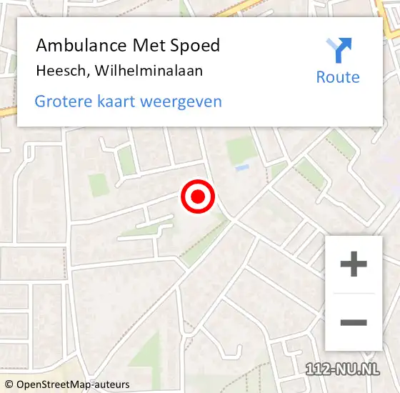 Locatie op kaart van de 112 melding: Ambulance Met Spoed Naar Heesch, Wilhelminalaan op 9 november 2017 23:43