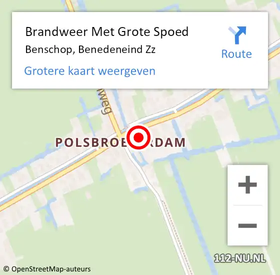 Locatie op kaart van de 112 melding: Brandweer Met Grote Spoed Naar Benschop, Benedeneind Zz op 10 november 2017 04:11