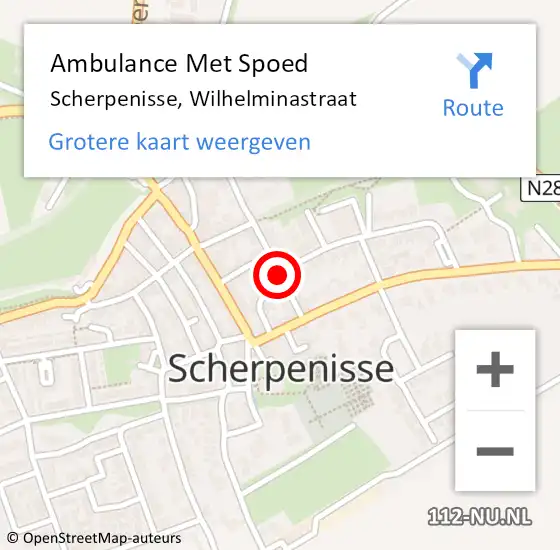 Locatie op kaart van de 112 melding: Ambulance Met Spoed Naar Scherpenisse, Wilhelminastraat op 10 november 2017 05:06