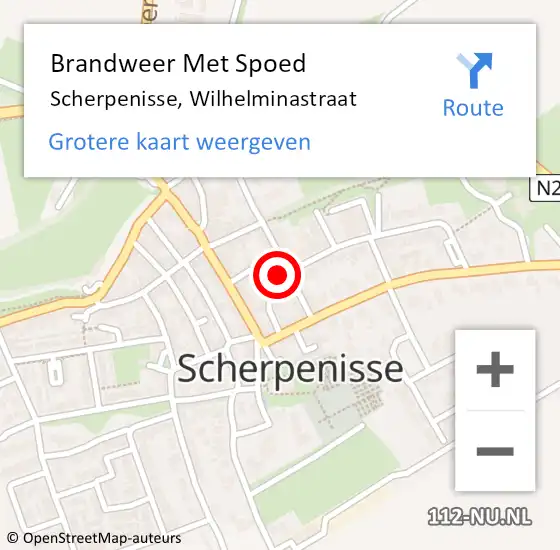 Locatie op kaart van de 112 melding: Brandweer Met Spoed Naar Scherpenisse, Wilhelminastraat op 10 november 2017 05:35