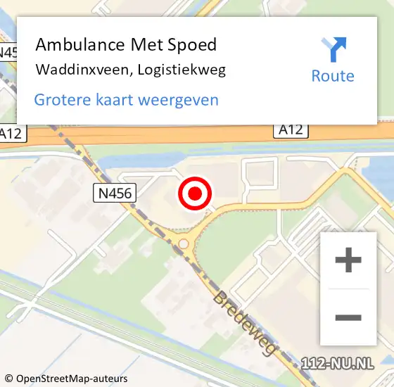 Locatie op kaart van de 112 melding: Ambulance Met Spoed Naar Waddinxveen, Logistiekweg op 10 november 2017 07:29