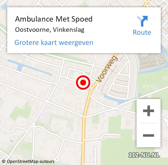 Locatie op kaart van de 112 melding: Ambulance Met Spoed Naar Oostvoorne, Vinkenslag op 10 november 2017 09:07