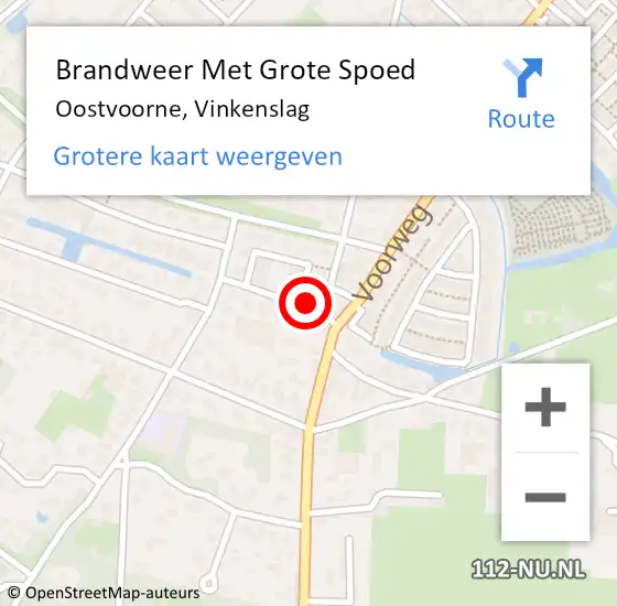 Locatie op kaart van de 112 melding: Brandweer Met Grote Spoed Naar Oostvoorne, Vinkenslag op 10 november 2017 09:09