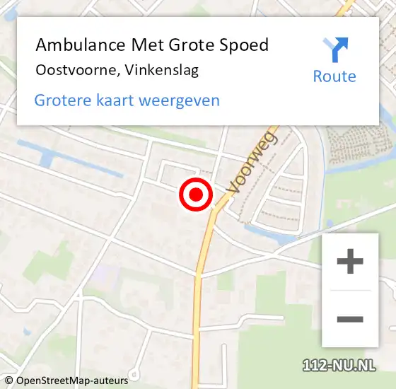 Locatie op kaart van de 112 melding: Ambulance Met Grote Spoed Naar Oostvoorne, Vinkenslag op 10 november 2017 09:09