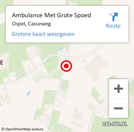 Locatie op kaart van de 112 melding: Ambulance Met Grote Spoed Naar Ospel, Casseweg op 10 november 2017 09:43