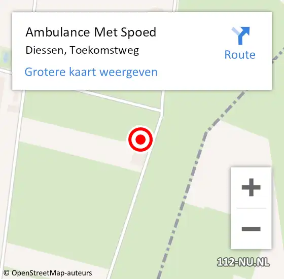 Locatie op kaart van de 112 melding: Ambulance Met Spoed Naar Diessen, Toekomstweg op 10 november 2017 10:34